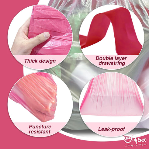 JOYEUX 2.6 Gallon Small Trash Bags Bathroom, Thickened Drawstring Mini Garbage Bags for Home, Office, Kitchen, 60 Count...