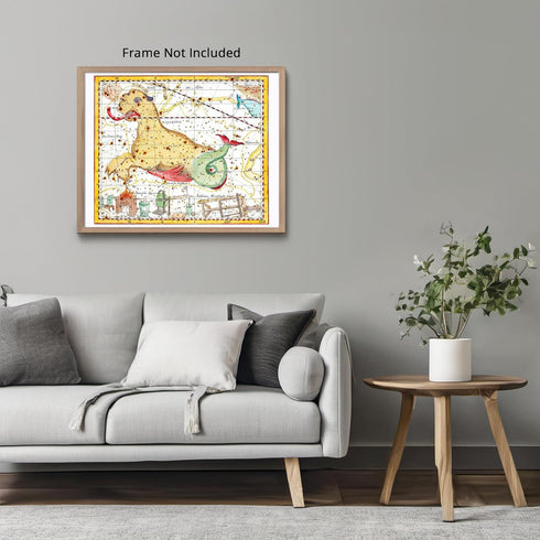 Posterizer 1 pcs-Johann Elert Bode Wallfisch-Celestial Map-Astrology & Zodiac Art-Astronomy & Celestial Art-Gift for Steampunk and Astrology Lover...