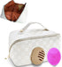 Travel Make Up Bag with Compartments, Flat Toiletry Bag, Makeup Toiletry Travel Bag, Open Flat Waterproof Makeup Bag with Handle, Portable Makeup ...
