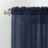 No. 918 Erica Crushed Sheer Voile Rod Pocket Curtain Panel, 51" x 95", Navy Blue...