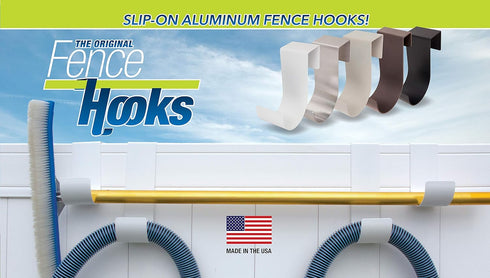 Aluminum Slip-on Fence Hooks, 1.5-06-WHITE, Pair...