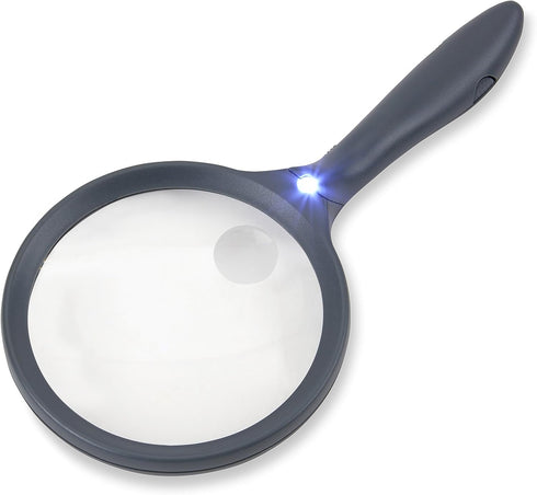 Carson LED Lighted Hand-Held 2X Rimmed Magnifier with 4X Spot Lens for Reading, Inspection, Hobby, Crafts and Other Low Vision Tasks (HM-44)...