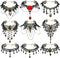MTLEE 9 Pieces Black Gothic Lace Choker for Women Black Victorian Choker Elegant Retro Necklaces for Girl Punk Party Steampunk Vampire Cosplay Cos...
