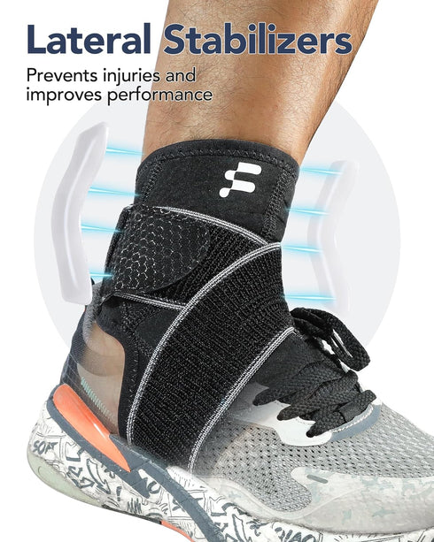 Ankle Brace for Plantar Fasciitis Relief with Strong Compression Strap and Side Stabilizers for Arch Pain Achilles Tendonitis Sprained Ankle, Ultr...