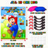 Pin The Moustache &M on The Bros Party Game, Super Brother Game Theme Party Supplies for Wall Decorations, Large High Gloss Waterproof Poster Favo...