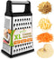 Spring Chef Professional Cheese Grater - Stainless Steel, XL Size, 4 Sides - Perfect Box Grater for Parmesan Cheese, Vegetables, Ginger - Dishwash...