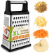 Spring Chef Professional Cheese Grater - Stainless Steel, XL Size, 4 Sides - Perfect Box Grater for Parmesan Cheese, Vegetables, Ginger - Dishwash...