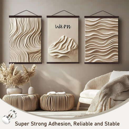 Artmag Magnetic Poster Hanger Frame, Light Wood Wooden Magnet Canvas Artwork Print Poster Hangers for 14x17 14x20 14x22 Frames Hanging Kit (Walnut...