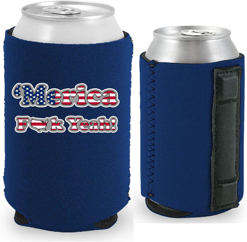 Merica F Yeah Magnetic Can Coolie (1, Navy)...