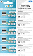 CR1/3N 3V Lithium Batteries CR 1/3N DL1/3N CR-1/3N 2L76 Battery for Pistol Laser Sight Dog Collar 5 Pack...