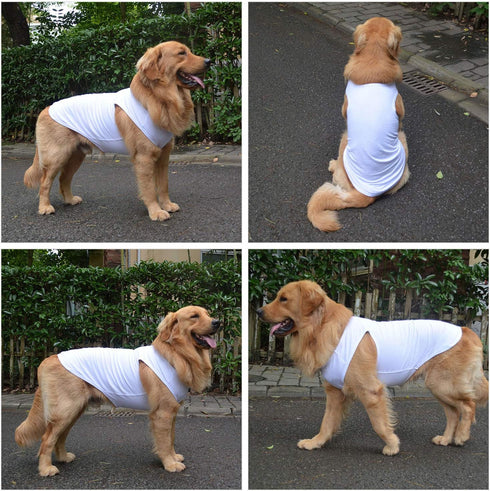 2018 Pet Clothes Dog Clothing Blank T-shirt Tanks Top Vests for Small Middle Large Size Dogs 100% Cotton Dog Summer Vest Classic (XL, White)...