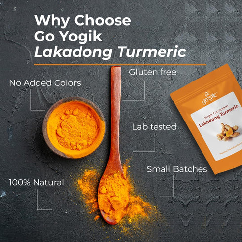 Go-Yogik Lakadong Turmeric Powder-5.3oz, High Curcumin -Lab Tested | Superfood | Traditionally grown, Direct from India....