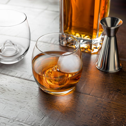 Final Touch On The Rock Glass with Ice Ball Mold - Elevate Your Whiskey, Scotch & Bourbon Experience | Enhanced Aromas, Long-lasting Ice, Generous...