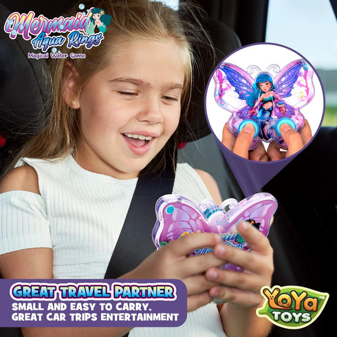 YoYa Toys Mermaid Butterfly Ring Toss Handheld Game - Games for Kids Handheld with Underwater Princess, Classic-Style Retro Game, Portable & Trave...