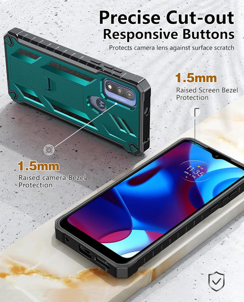 for Motorola Moto-G Pure Phone Case: Heavy Duty Military Grade Hard Protection Shock Proof Grip | Durable Dual-Layer Armor Design Protective Case ...