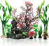 Fish Tank Decorations Plants with Resin Cave Rock View, 9pcs Aquarium Decorations Plants Plastic,Fish Tank Accessories, Fish Cave and Hideout Orna...
