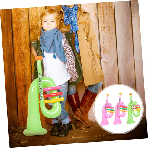 IMIKEYA 3pcs Inflatable Musical Instrument Instruments for Kids Music Decor Inflatable Toy Music Party Decoration Portable Inflation Instrument Bl...