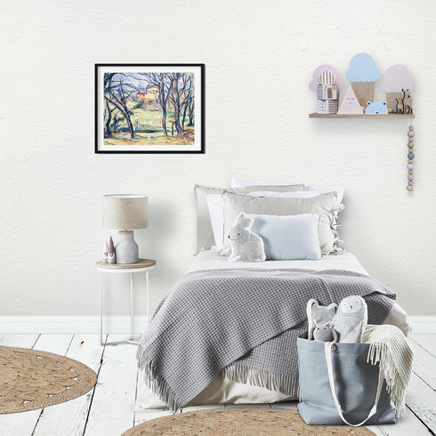 KWAY Paul Cezanne Wall Art - Trees And Houses Poster - Nature Pictures Classic Art Prints - Post-Impressionism Painting Poster Artwork for Bedroom...