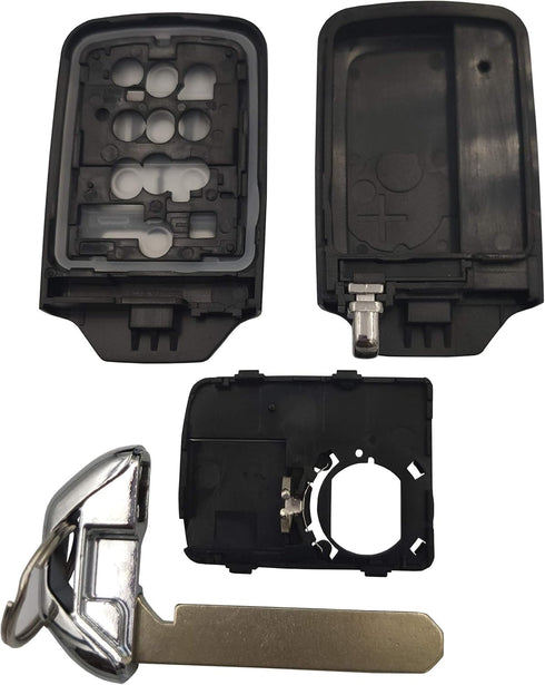 5 Buttons Honda Keyless Entry Remote Car Key Casing Replacement Key Fob Case with Uncut Blade Fit for 2016 2017 2018 Honda Pilot CR-V Civic(KR5V2X...