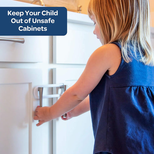 6-Pack Sliding Cabinet Locks - Reusable U-Shaped Child Cabinet Locks for Baby Proofing Cabinets, Drawers, Cupboards & More - No Tools, No Drilling...