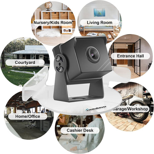 Acrylic Mini Circular Corner Shelf Mount for Security Cameras, Baby Monitors, Speakers, Plants & More, Universal Cam Holder, Easy to Install, Scre...