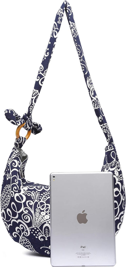 Women Hippie Crossbody Bag cloth boho Sling Bag Canvas Bohemian Hobo Hand Bags...
