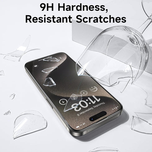 BENKS 2 Pack Matte Screen Protector Compatible with iPhone 15 Pro Max 6.7 inch, Anti-Glare Anti-Fingerprint Tempered Glass with Install Frame, Smo...