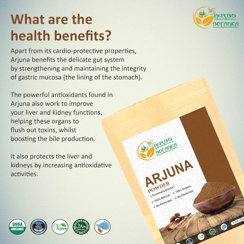 USDA Organic Arjuna Powder Wildcrafted Terminalia Arjuna Supplement for Wellness and Traditional Rejuvenative Arjun Ki Chhaal 5.5oz,150 g...