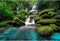 Forest Aquarium Background Waterfall Tropical Jungle Terrarium Background Green Leaves with Lush Moss Rocks Aquarium Backdrops Reptile Habitat Bac...