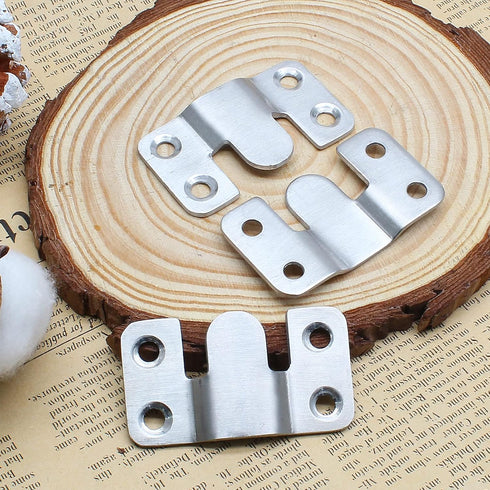 6 Pairs Flush Mount Bracket, 54 x 30mm Interlocking Picture Hanging Hooks Stainless Steel Photo Frame Hook Furniture Connector for Mirrors Picture...