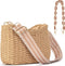 Herald Small Handmade Straw Pocketbook Crossbody Bag for Women, Summer Chic Woven Handbag Shoulder Purse with Chain...