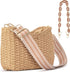 Herald Small Handmade Straw Pocketbook Crossbody Bag for Women, Summer Chic Woven Handbag Shoulder Purse with Chain...