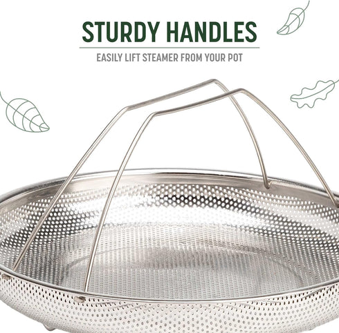 Goodful All-In-One Pan Steamer Basket, Premium Stainless Steel Construction, Dishwasher Safe, Perfect for Steaming Vegetables, Full Handle for Eas...
