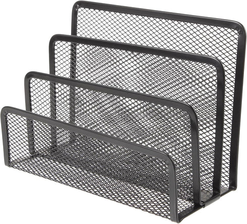 Operitacx for Metal Letter Magazine Home Tray Folder Slots Filing Envelope Black Desk Holder Paper Document Desktop Mail Countertop Organizer Cell...