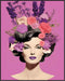 Posterizer 1 pcs-vintage girly collage with pink and purple flowers-Retro Art-Abstract & Modern Art-Gift for Art Lovers-Gifts for Women- UNFRAMED ...