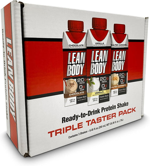 Labrada Lean Body Triple Taster Pack |On-The-Go Whey Blend Protein Shake, Zero Sugar, Gluten Free, Enriched with 22 Vitamins & Minerals 8.45Fl Oz ...