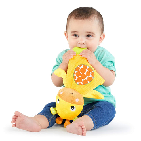 Bright Starts Snuggle & Teethe BPA-free Crinkle Teething Plush Baby Toy - Giraffe...