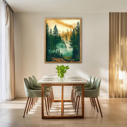 Posterizer 1 pcs-beautiful nature scene with evergreen trees and mountains 10-Landscape & Nature Art-Gift for Art Lovers-Decor for Home & Office- ...