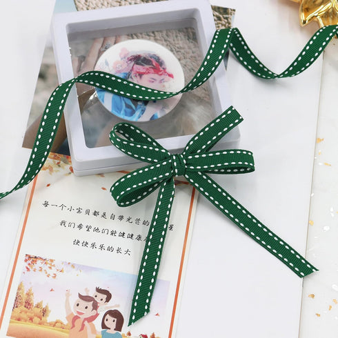 3/8" White Jump Point Grosgrain Ribbons, Perfect for Gift Wrapping Crafts Party Wedding Birthday Decoratio, DIY Crafts Bow Hair Headband Accessori...