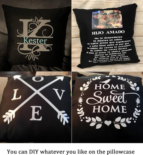 Thmyo 4-Pack 100% Cotton Comfortable Solid Decorative Throw Pillow Case Square Cushion Cover Pillowcase Sublimation Blank Pillow Covers Halloween ...