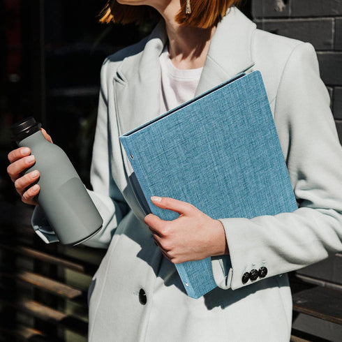 Vienrose 3 Ring Binder 1 Inch Round Rings Durable Binder with Linen Cover Holds 8.5" x 11" Paper for School Office and Home Blue...