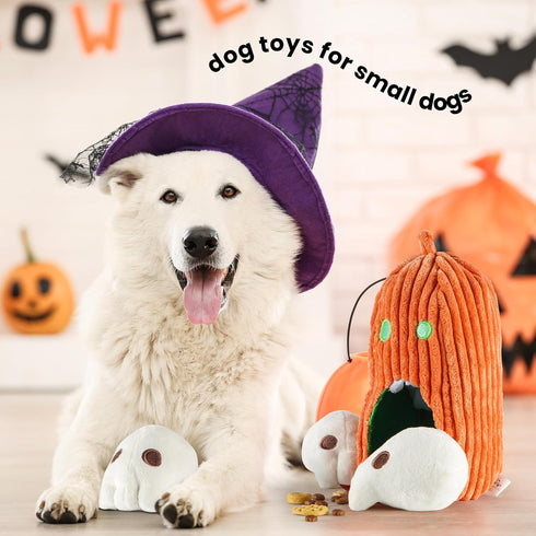 Nocciola 4 PCS Small Dog Toys, Puppy Dog Toys to Keep Them Busy, Durable Plush Dog Toys for Small Medium Size Dogs, Funny Dog Squeaky Toys for Bor...