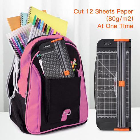 Paper Cutter,Portable Paper Slicer,12 Inch Paper Trimmer Scrapbooking Tool with Automatic Security Safeguard and Side Ruler for Craft Paper,A4 Pap...