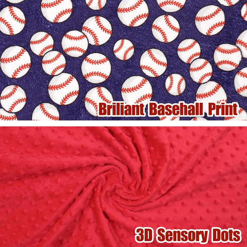 Vansolinne Baseball Blanket for Boys Super Soft Fleece Infant Blanket with Dotted Backing Double Layer Newborn Toddler Blankie for Nursery Strolle...