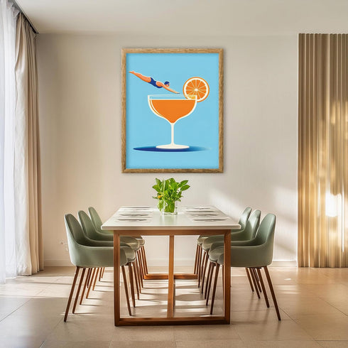 Posterizer 1 pcs-Colorful Cocktail Print-Fun Minimal Poster-Abstract & Modern Art-Retro Art- Art Poster Print for Home, Office, Store, Bar- unfram...