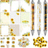 82 Pcs Sunflower Theme Office Supplies for Women Men Include 50 Sunflower Stickers 20 Sunflower Push Pins 3 Sunflower Pattern Retractable Pen 9 Su...