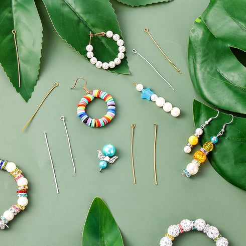 600 Pieces Eye Pins 2 Inch Jewelry Making Head pins, Flat Head Pins Open Eye Pins Ball Headpins for Craft Earrings Bracelet Making Jewelry Making ...