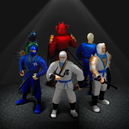 HAPTIME Ninja Action Figures, 6 Pack Ninja Figure Toys for Boys, 3.5-Inch Ninja Warriors with Weapon Accessories, for Kids Ages 3+, Cake Topper...