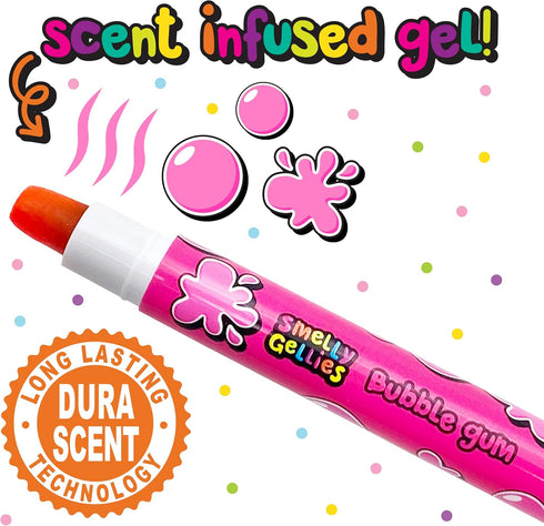 Smelly Gellies - Patented Gourmet Scented Glidewrite Gel Coloring Sticks, Crayons, Highlighters - 5 Count - Gifts for Kids...