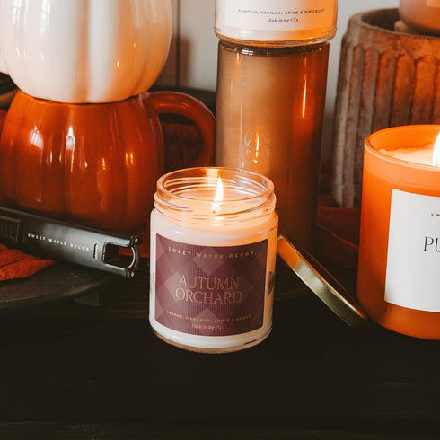 Sweet Water Decor Autumn Candle - Fall Scented Candles with Orange, Lemon, Cinnamon & Amber - 40 Hours Burn Time Soy Candles for Home Scented - Ha...